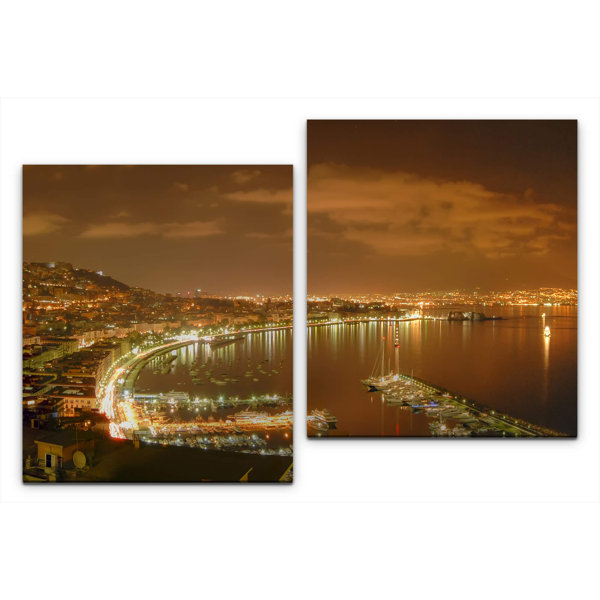 East Urban Home 2-tlg. Leinwandbilder-Set Golf von Neapel | Wayfair.de